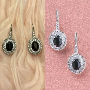 Stainless Steel Onyx Earrings